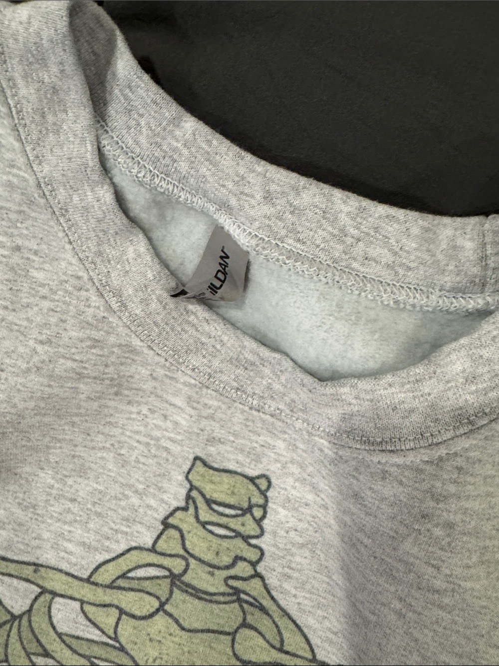 Gildan Heather Gray "Miss Halloween" Skeleton Graphic Hoodie - Picture 3 of 4